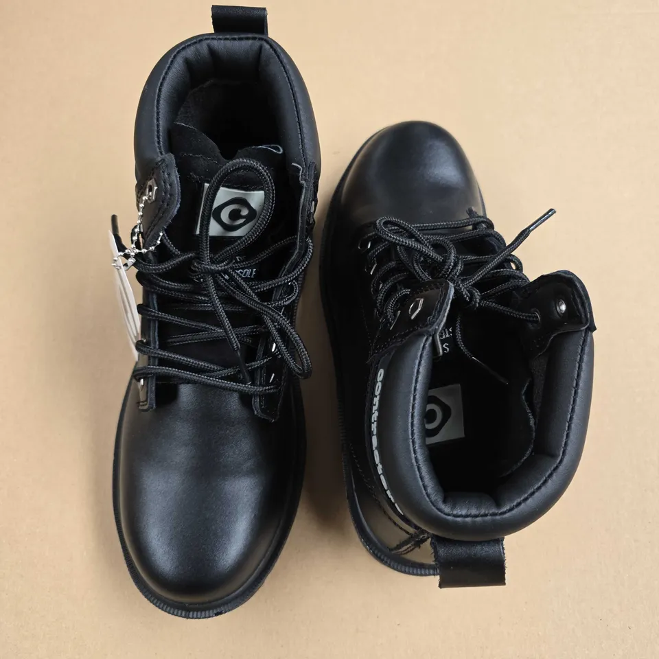 BRAND NEW BOXED CONTRACTOR BLACK SAFETY BOOTS - UK 7