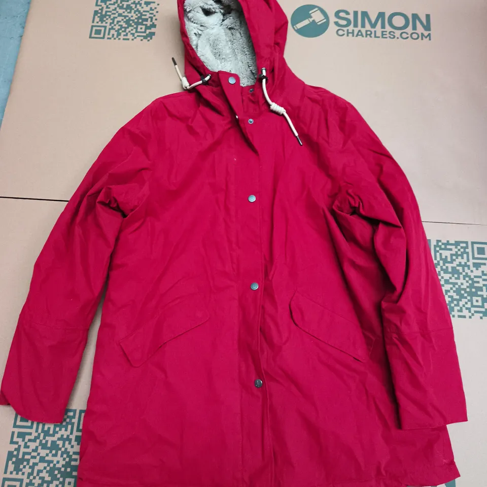 SEASALT CORNWALL RAIN LINED COAT IN RED - UK 16