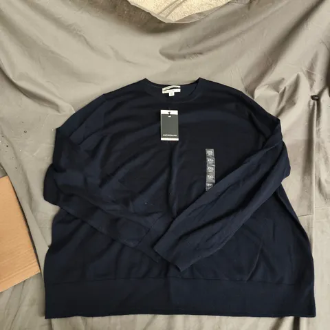 AUTOGRAPH EXTRA FINE MERINO WOOL NAVY JUMPER – 2XL REG