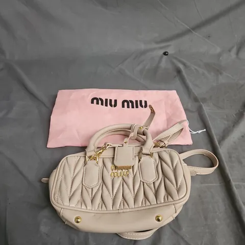 NILU NILU  BEIGE MATELASSÉ LEATHER SHOULDER BAG – DUST BAG INCLUDED