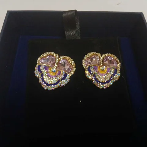 BUTLER & WILSON PANSY EARRINGS 