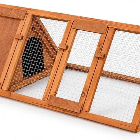 BOXED 3815 WOODEN OUTDOOR TRIANGLE RABBIT GUINEA PIG PET HUTCH RUN CAGE