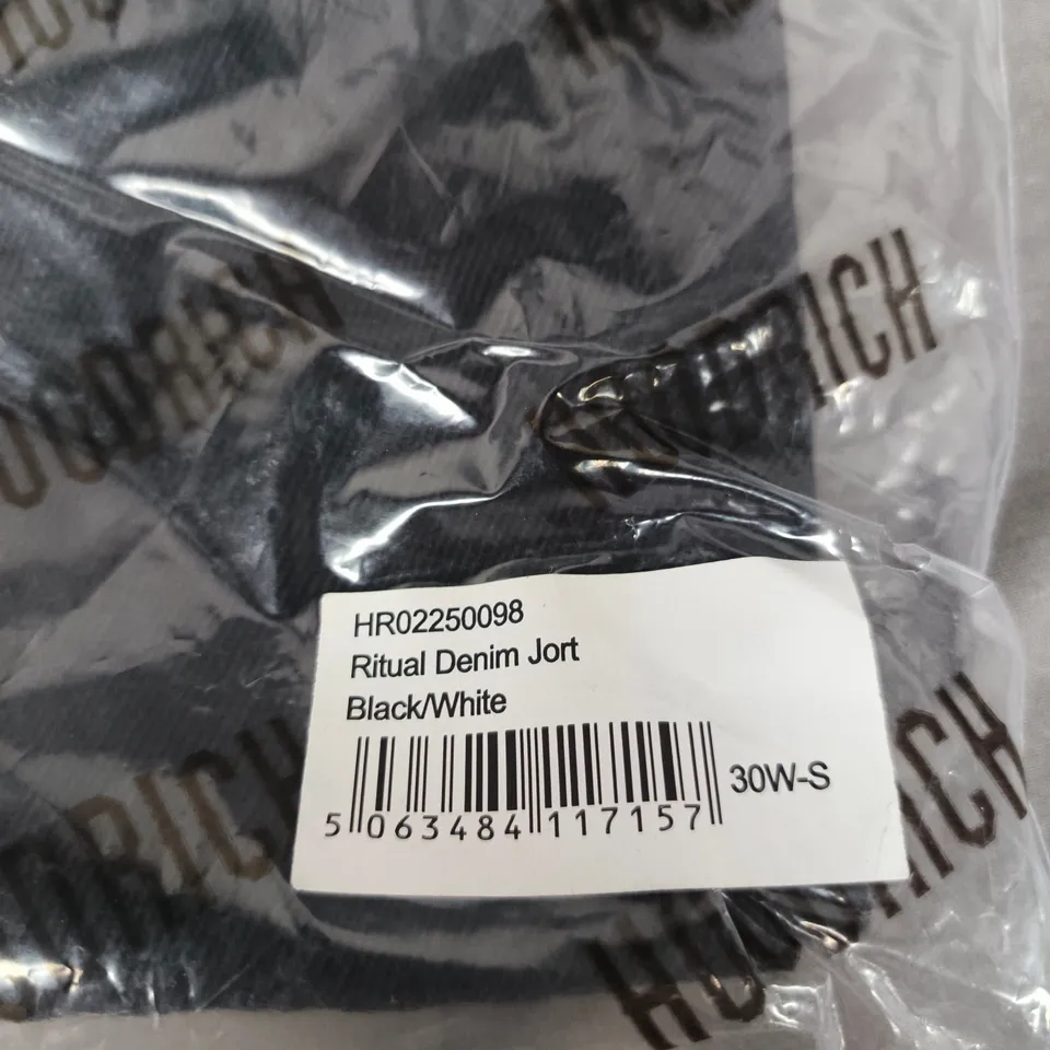 HOODRICH RITUAL DENIM JORT – BLACK/WHITE, UK 30 
