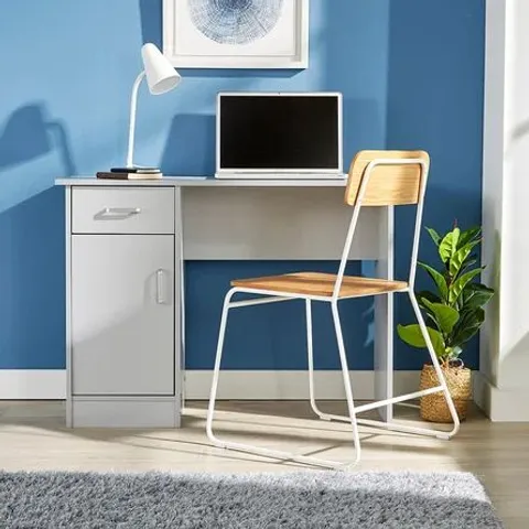 BOXED TYLER DESK IN GREY - 1OF1