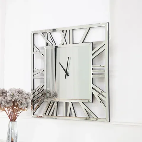 BOXED LARGE GLASS WALL CLOCK 