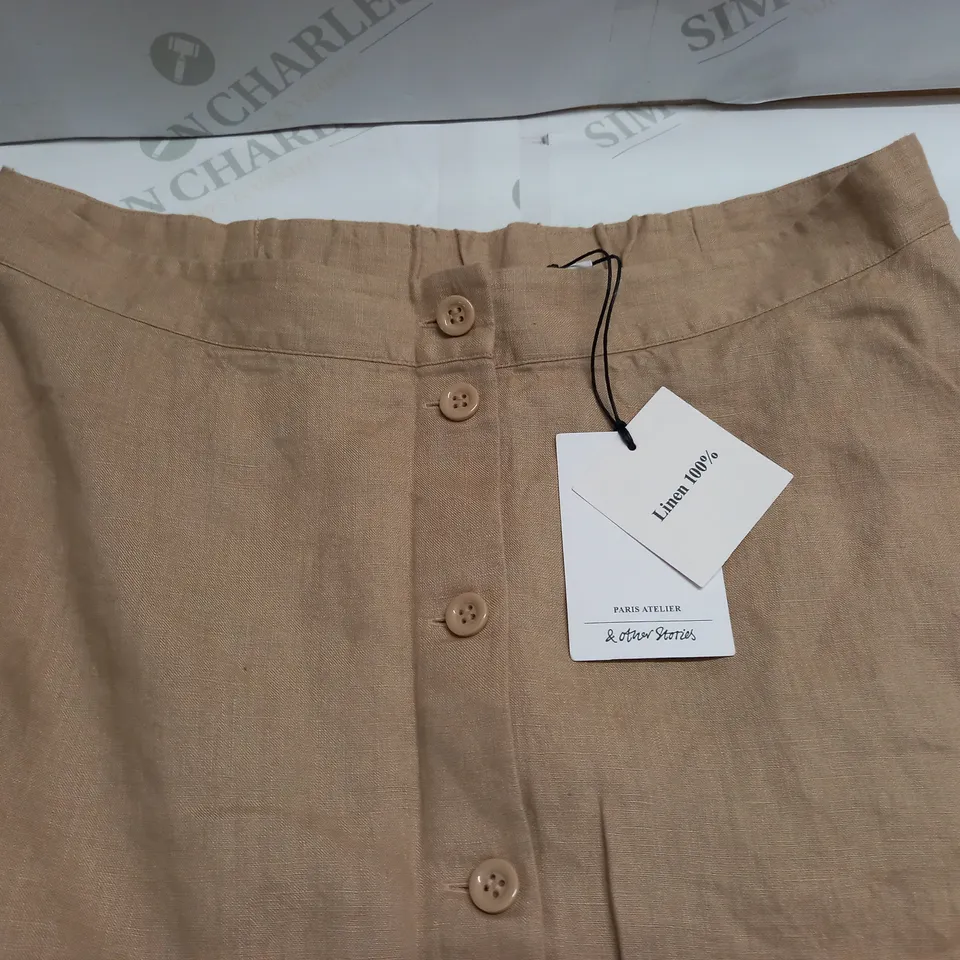 & OTHER STORIES 100% LINEN SKIRT IN NATURAL - EUR 40
