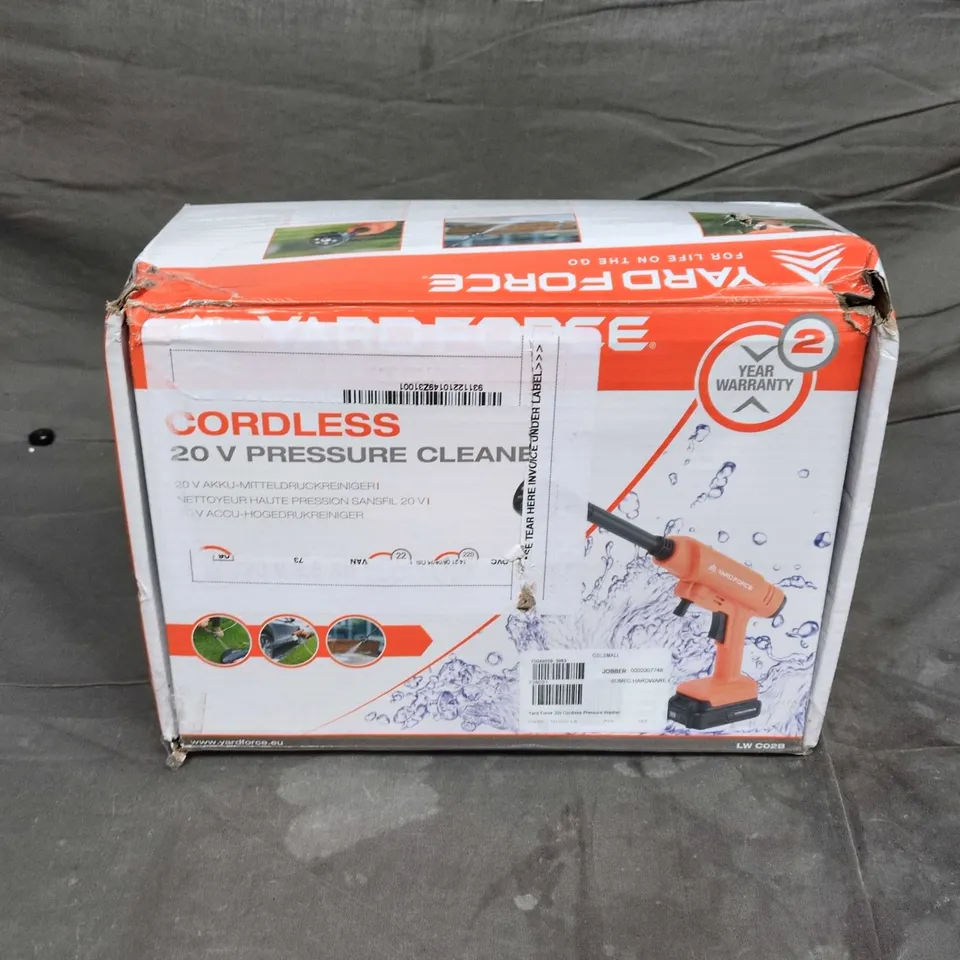 YARD FORCE 20V CORDLESS PRESSURE WASHER