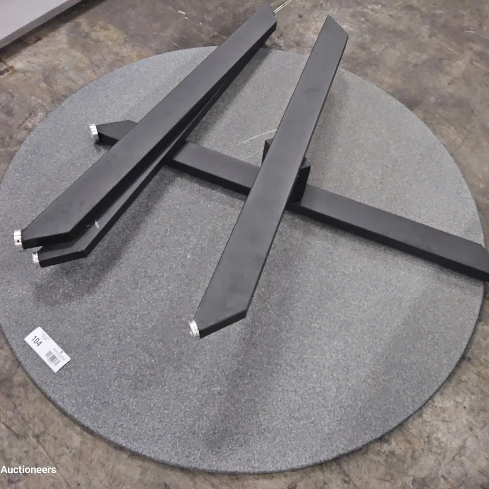 DESIGNER CIRCULAR DINING TABLE BLACK WOODEN X SUPPORTS