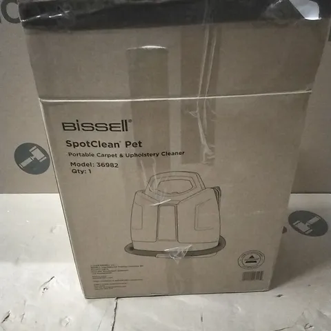 BOXED BISSELL SPOTCLEAN PET, CARPET CLEANER, PORTABLE SPOT CLEANER, SPILLS & CARPET STAIN REMOVER WITH HEATWAVE TECHNOLOGY, UPHOLSTERY CLEANER, CARPETS, STAIRS, CAR SEAT, MATTRESS & SOFA CLEANER, 3698
