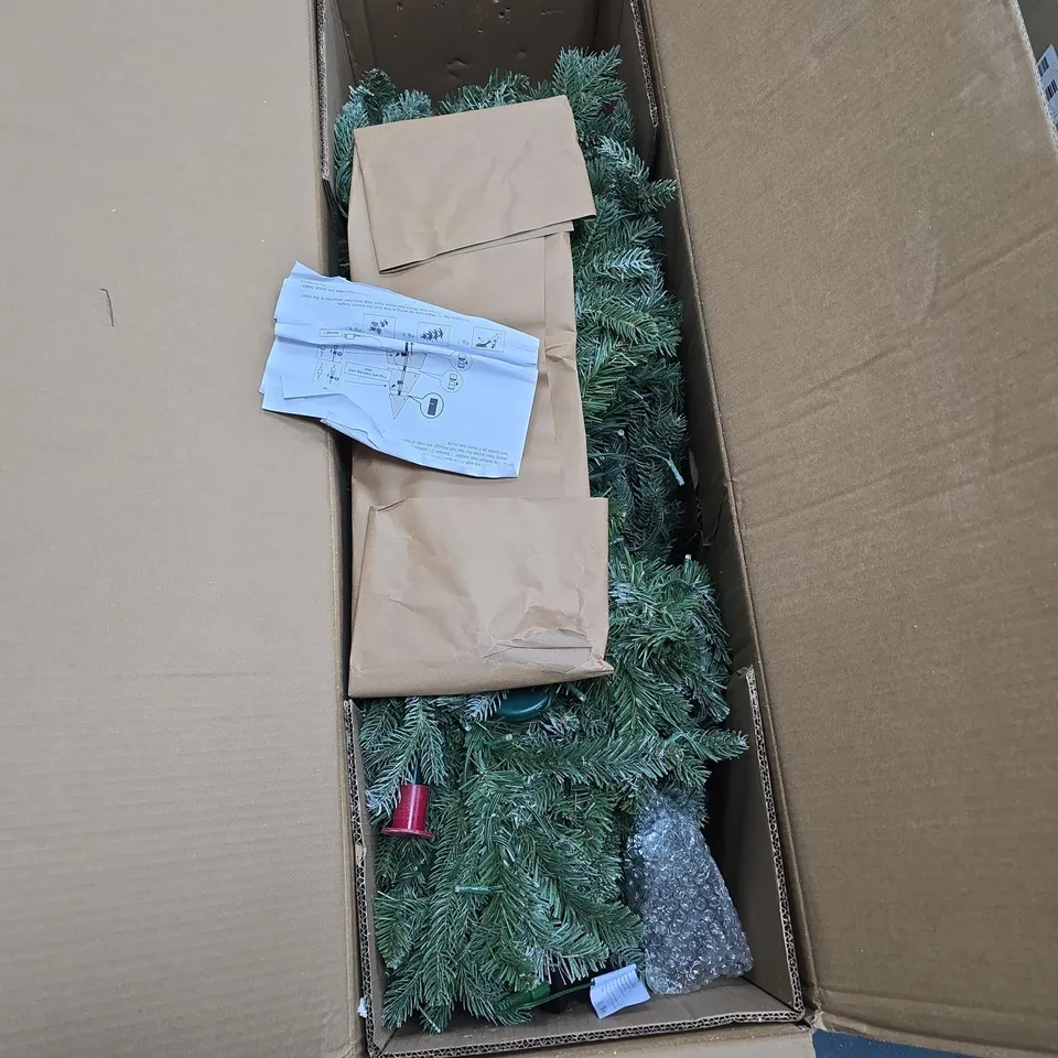 BOXED 6FT DENVER PRE LIT FLOCKED CHRISTMAS TREE WITH DUAL COLOUR TWINKLE LIGHTS (1 BOX) RRP £169.99