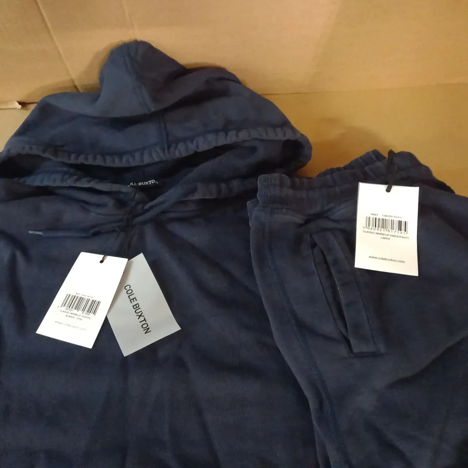 COLE BUXTON WARM UP HOODIES OR SWEATPANTS IN NAVY - HOODIE XL PANTS L