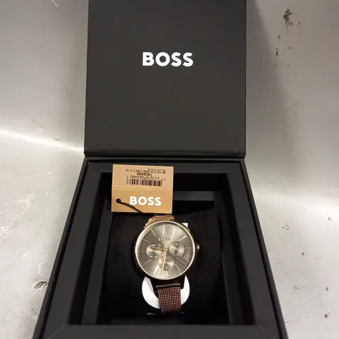 BOSS GREY SUNRAY CRYSTAL SET MULTI DIAL WATCH