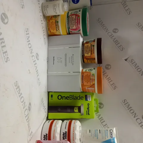 LOT OF HOUSEHOLD ITEMS TO INCLUDE GARNIER ULTIMATE BLENDS HAIR FOOD, ETC