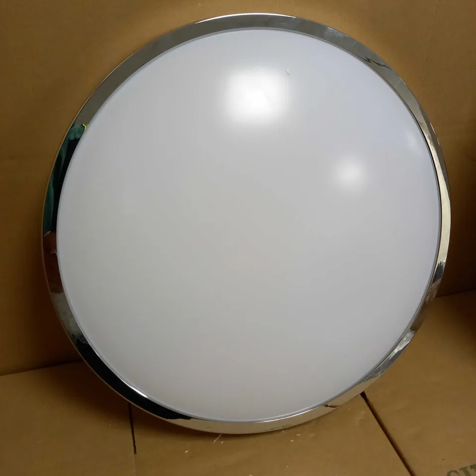 DAR LIGHTING GROUP ORORA 35CM LED FLUSH WHITE POLISHED CHROME TRIM 