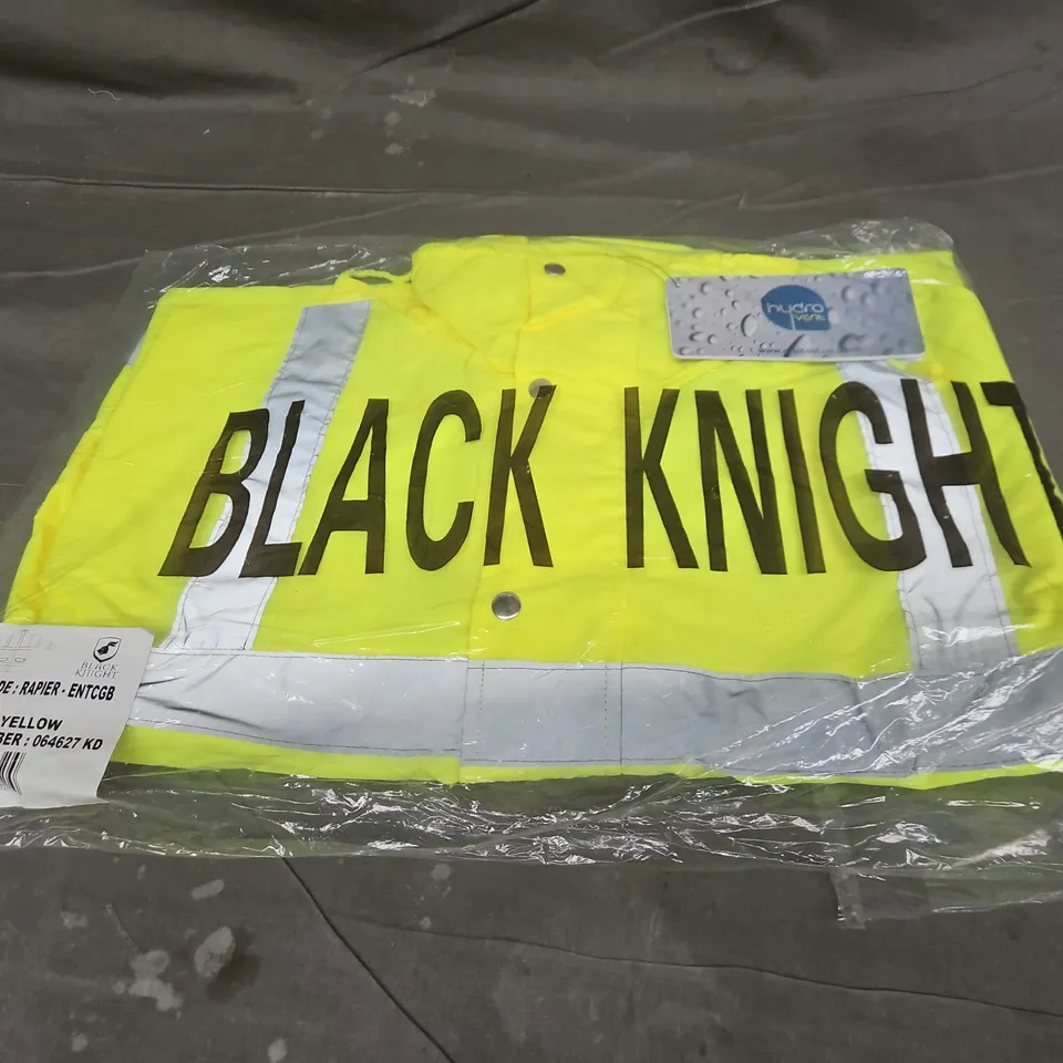 BAGGED BLACK KNIGHT RAPIER FOUL WEATHER HIGH VISIBILITY WARNING JACKET IN YELLOW - LARGE