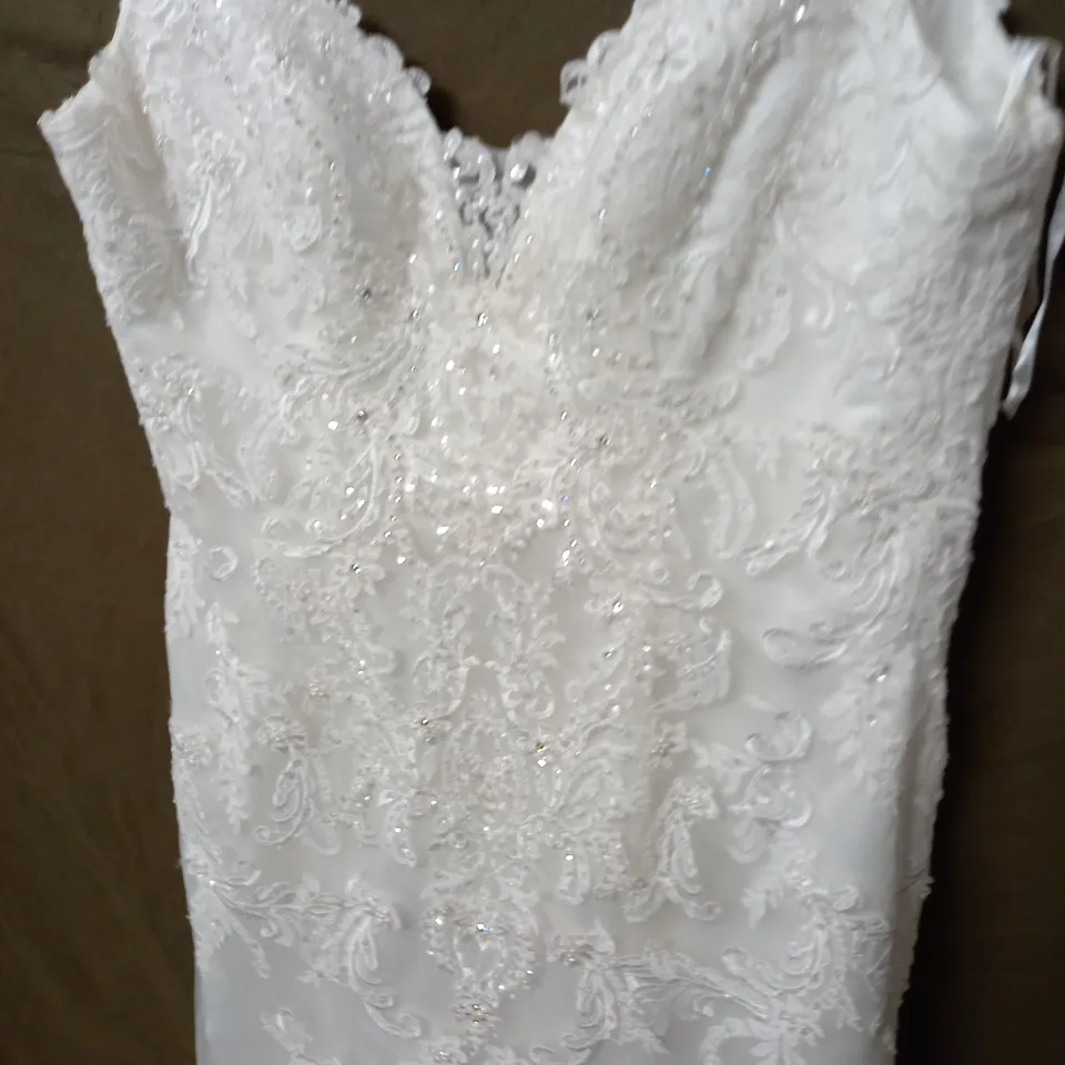 NET OVERLAY EMBELLISHED WEDDING DRESS  - 18