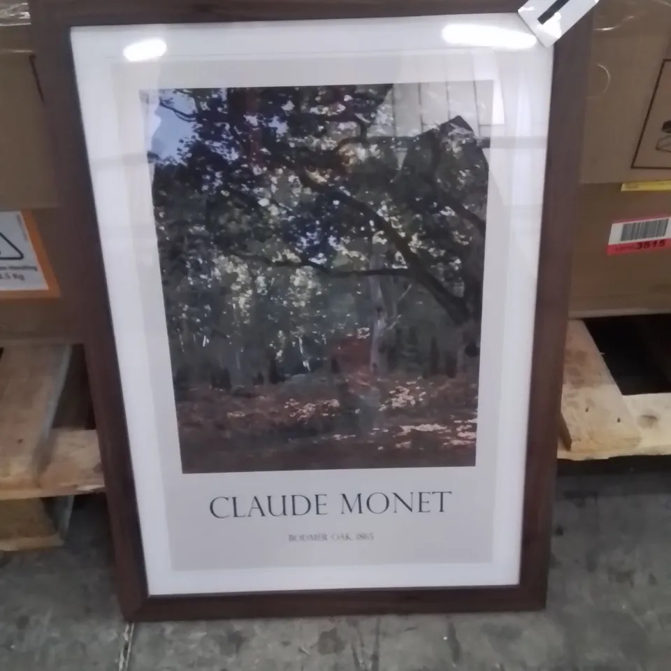 BOXED IRISES IN MONTETS GARDEN PICTURE FRAME PRINT