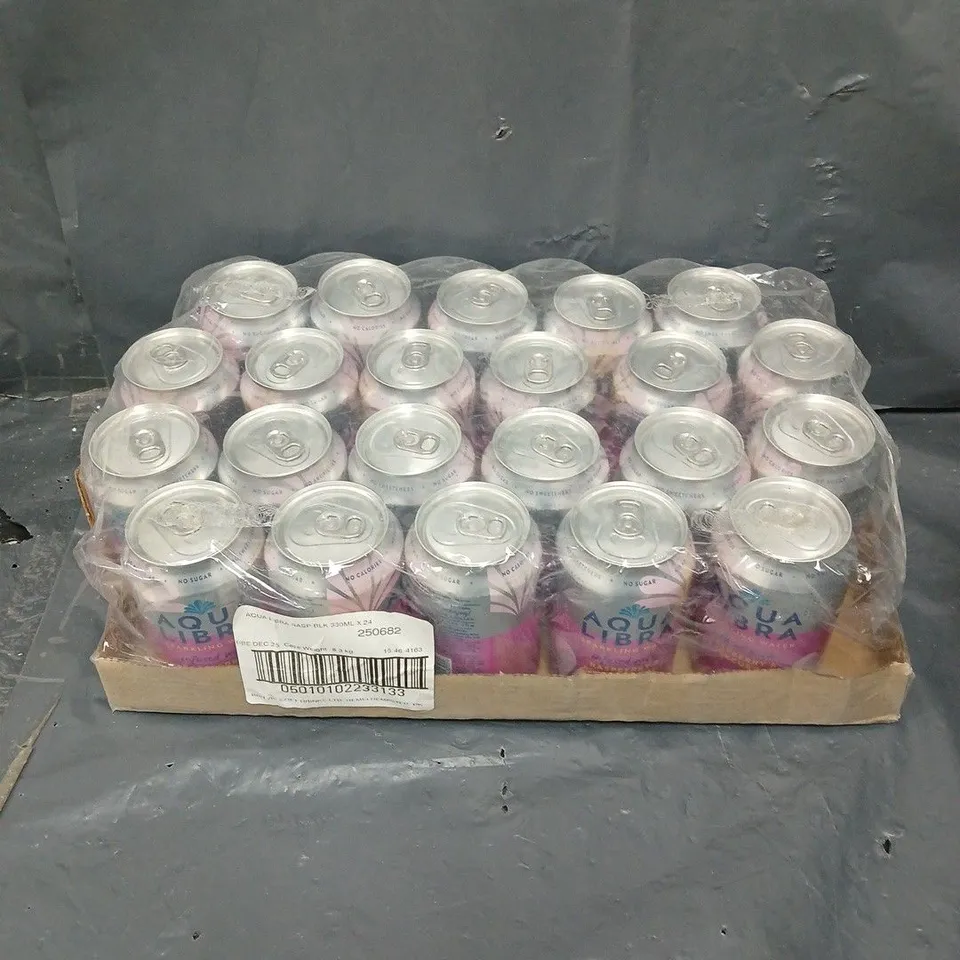 22 X AQUA LIBRA SPARKLING WATER DRINKS - RASPBERRY & BLACKCURRANT - COLLECTION ONLY 