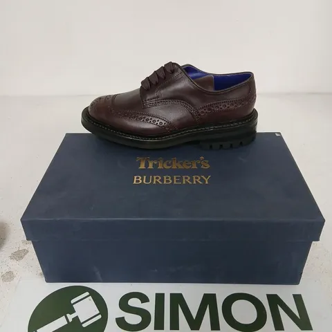 BURBERRY X TRICKER'S AUBERGINE DERBY SHOES β RUBBER SOLE, UK 3