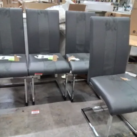 SHEE UPHOLSTERED ARMLESS DINING CHAIR SET OF 4 GREY