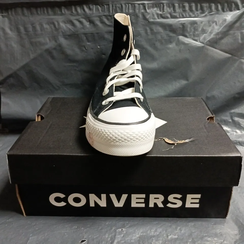 BOXED PAIR OF CONVERSE SHOES IN BLACK SIZE UK 3.5