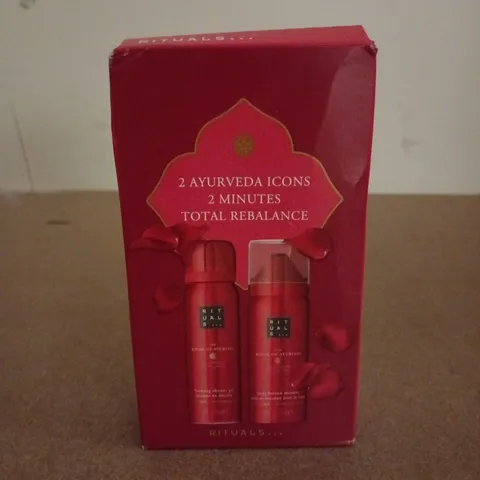 BOXED AND SEALED RITUALS... AYURVEDA MINI SET SHOWER FOAM + BODY MOUSSE BALM 50ML
