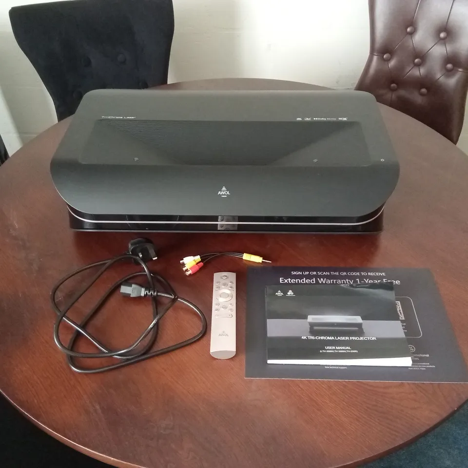 BOXED AWOL VISION LTV-3000 PRO2 PROJECTOR, 3840 X 2160 4K UHD, 3,000 ANSI LUMEN [POWERS ON AND DISPLAYS SCREEN]