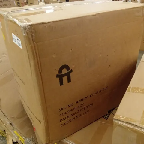 BOXED VELVET DINING CHAIRS BLACK