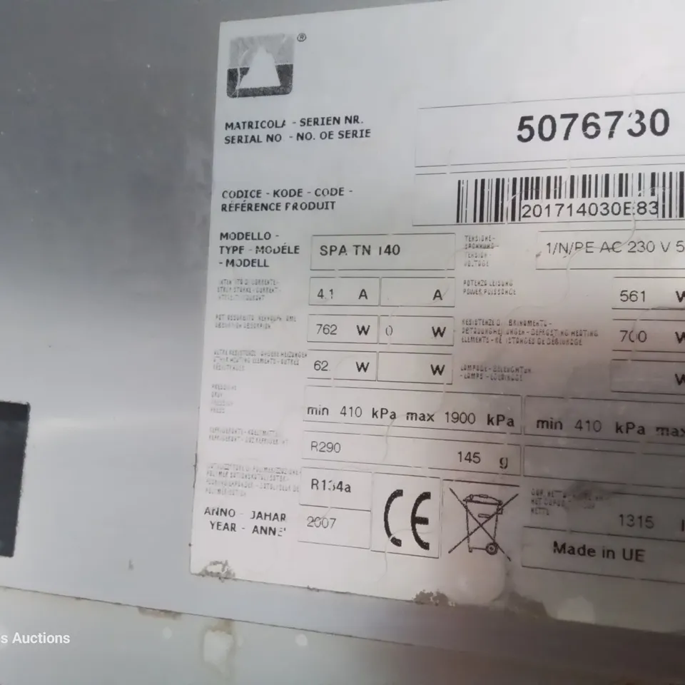 POLARIS COMMERCIAL DOUBLE DOOR TALL FRIDGE SPA TN 140