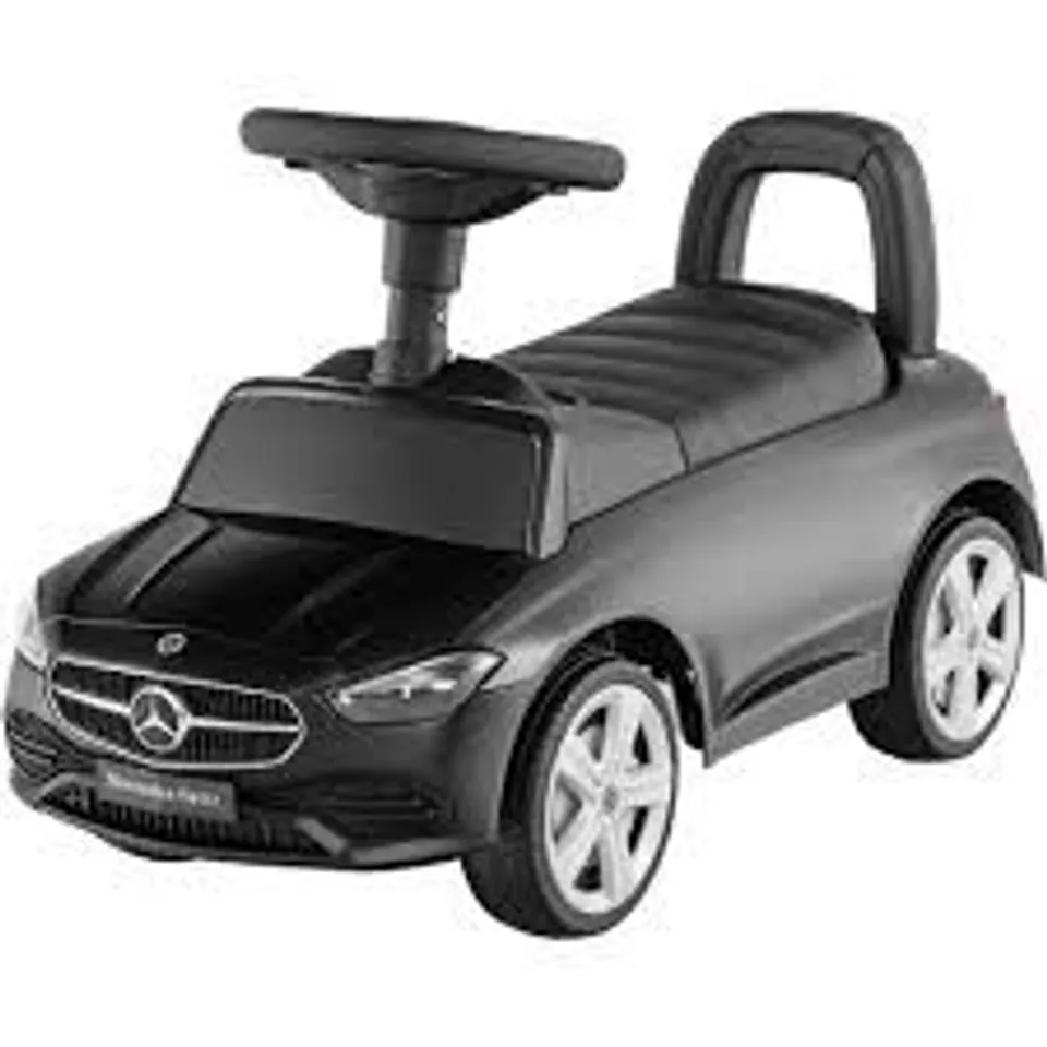BOXED COSTWAY KIDS BLACK LICENSED MERCEDES BENZ RIDE ON SLIDING CAR WITH HORN AND ENGINE SOUND