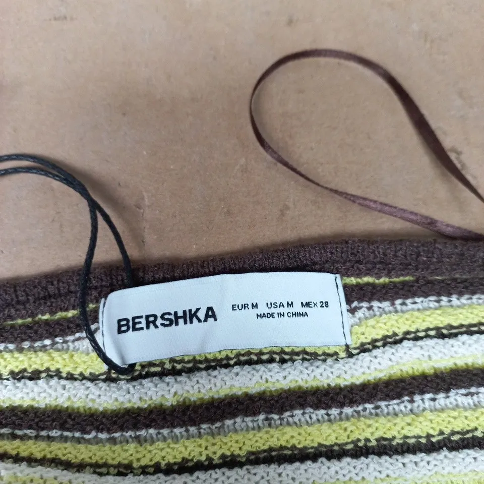 BERSHKA STRIPED KNIT HALTER TOP – EU M (US M)