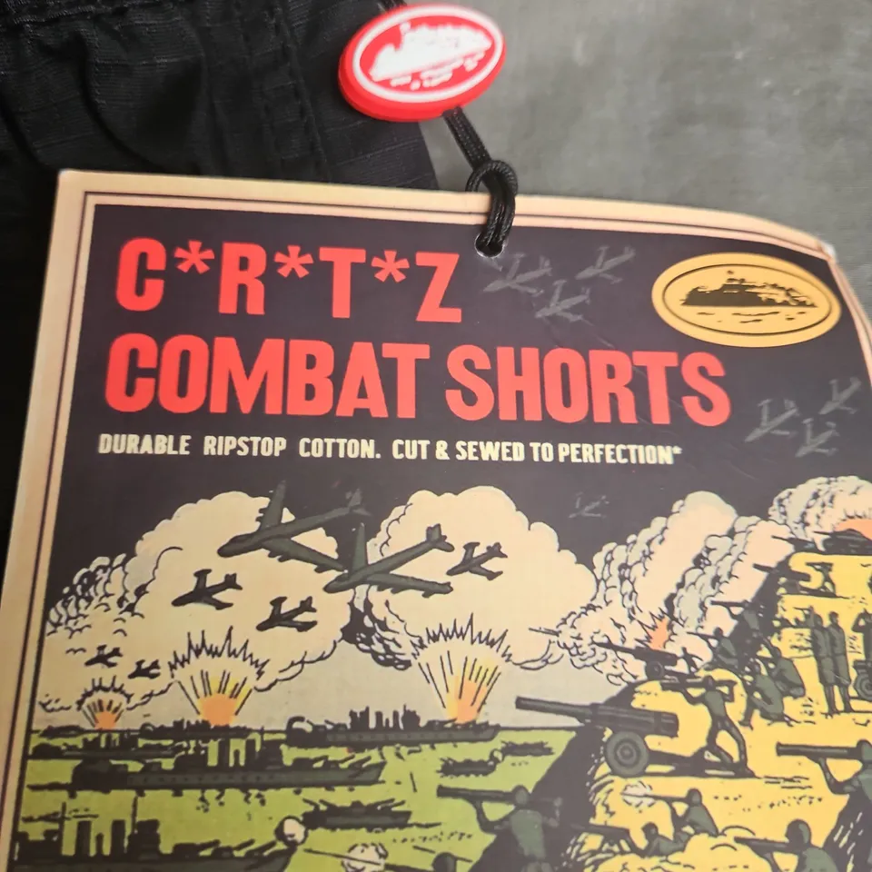 C*RT*Z COMBAT SHORTS – BLACK RIPSTOP CARGO, XL