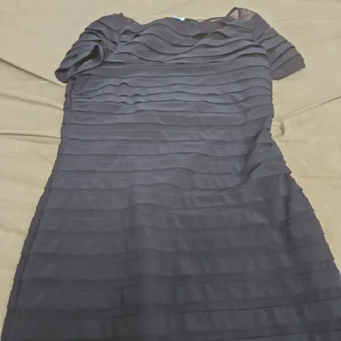 ADRIANNA PAPELL NAVY PLEATED DRESS – 12