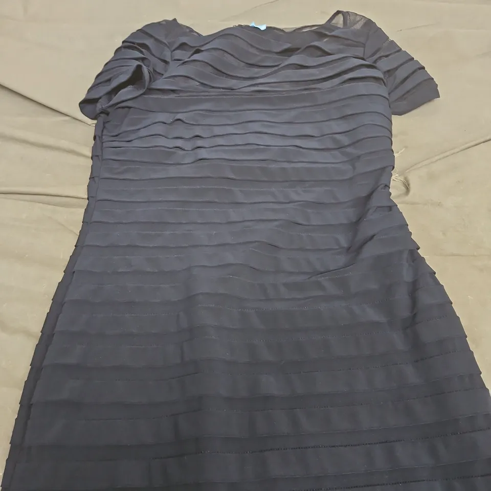 ADRIANNA PAPELL NAVY PLEATED DRESS – 12