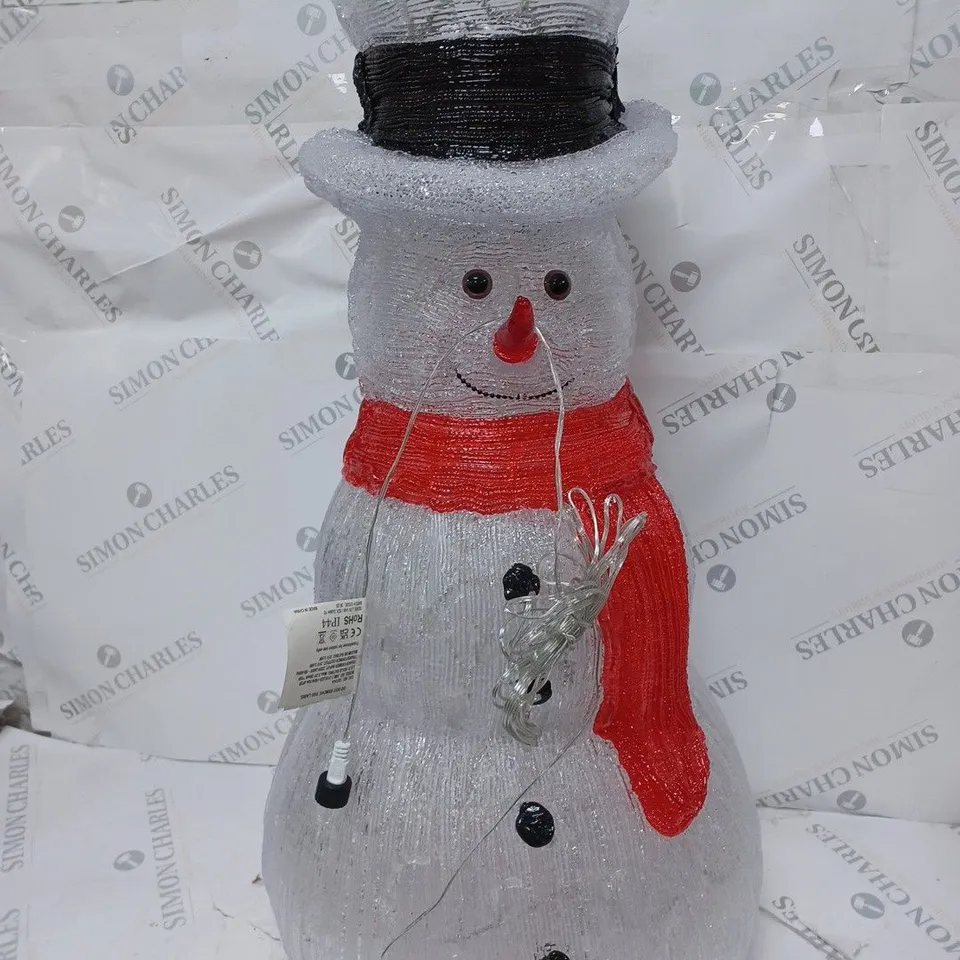 ACRYLIC OUTDOOR 70 CM LIGHT UP SNOWMAN RRP £89.99