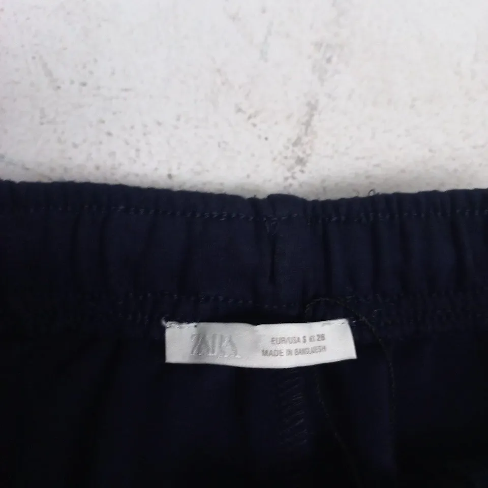 ZARA MEN'S NAVY DRAWSTRING TROUSERS – UK S