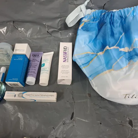ASSORTED TILI COSMETIC KIT TO INCLUDE CRYO SKIN GEL, TOOTH WHITENING PEN, AND SKINN FIRMING ALGAE FACIAL OIL ETC. - COLLECTION ONLY