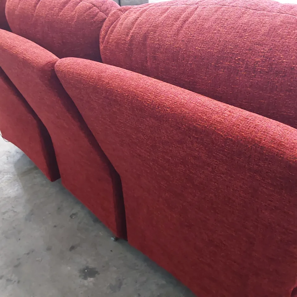 QUALITY BRITISH DESIGNER G PLAN CHLOE POWER RECLINING THREE SEATER SOFA RUSH CLARET FABRIC