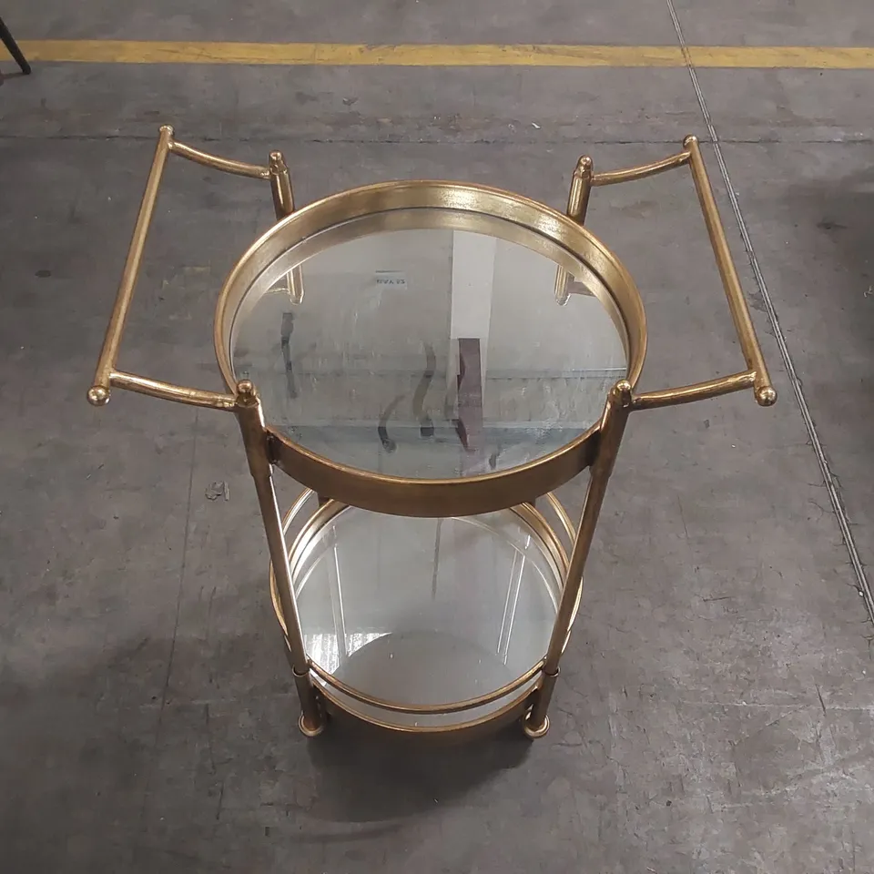 DESIGNER GOLD EFFECT MIRROR DRINKS TROLLEY