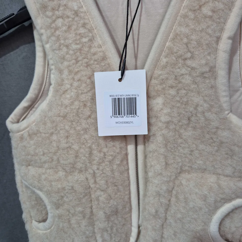 WOOL VEST WITH LINING BEIGE – CHILD'S 2 YEARS