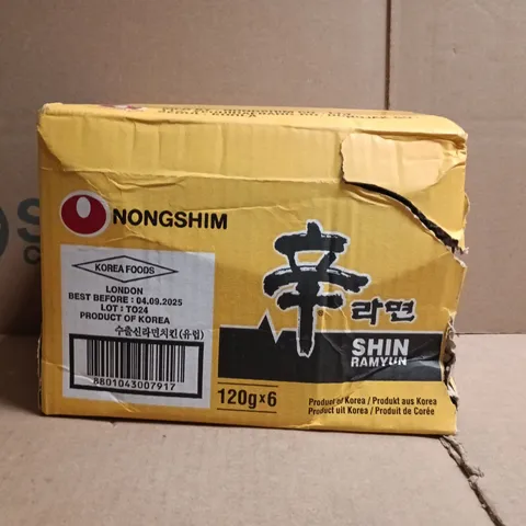 SET OF 2 NONGSHIM SHIN RAMYUN NOODLES MULTIPACKS (6 X 120G PER PACK)