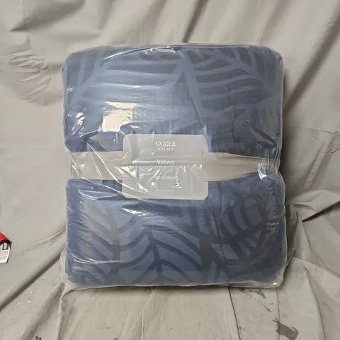 COZEE HOME VELVET BEDSPREAD – BLUE VELVET FINISH 
