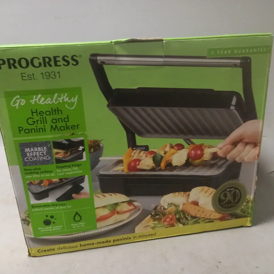 BOXED PROGRESS GRILL AND PANINI MAKER 