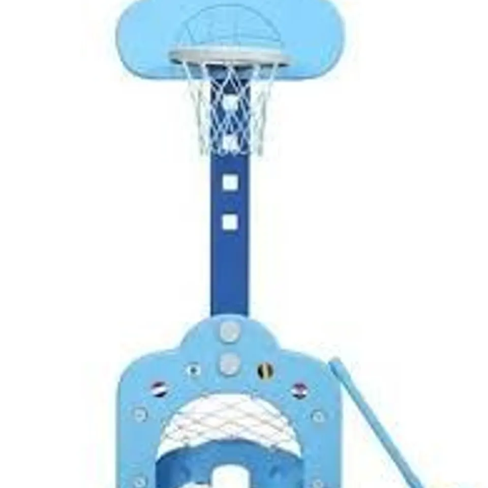 BOXED COSTWAY 3-IN-1 KIDS BASKETBALL HOOP SET WITH BALLS IN NAVY