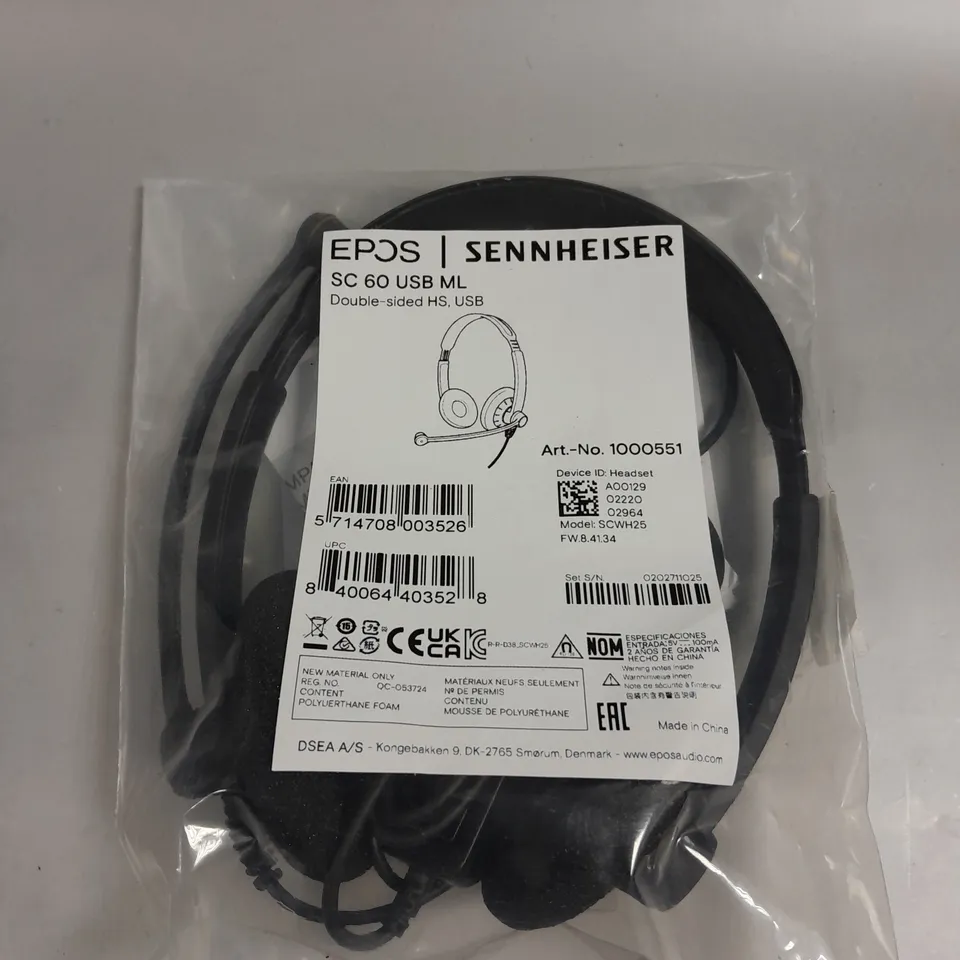 SENNHEISER SC60 USB DOUBLE SIDED HEADSET 