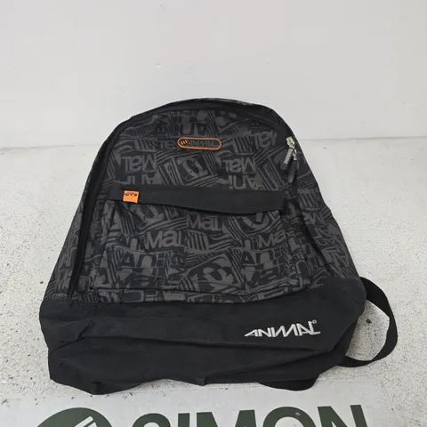 ANIMAL BACKPACK – BLACK/GREY PATTERNED WITH LOGO