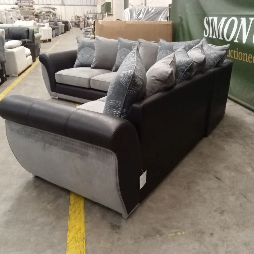 DANUBE FABRIC/FAUX LEATHER CORNER GROUP SOFA RRP £1199
