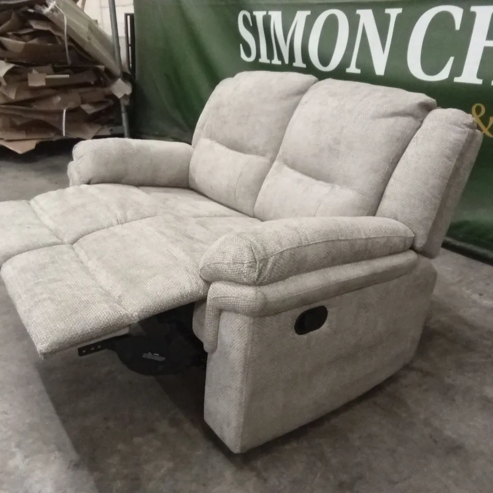 ALBION CHUNKY WEAVE 2 SEATER HIGH BACK MANUAL RECLINER SOFA - NATURAL RRP £579
