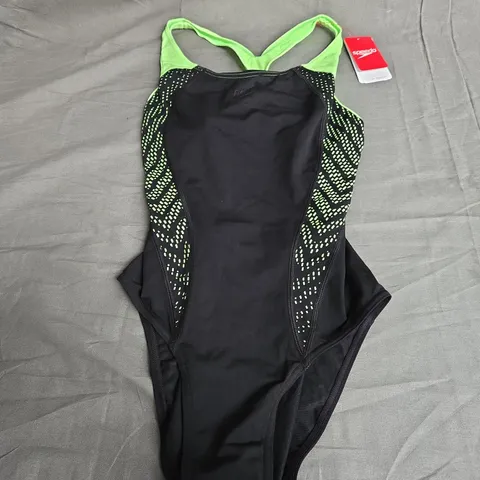 SPEEDO SIZE 16 BLACK/NEON BODYSUIT