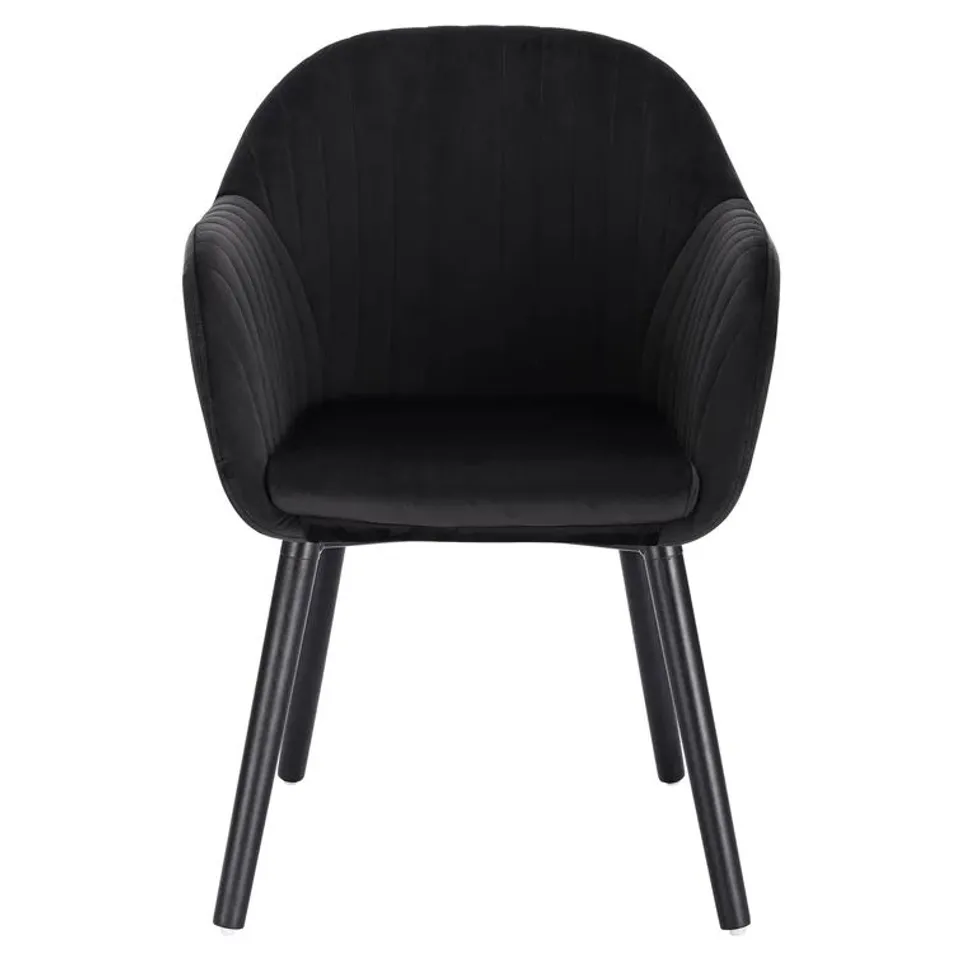 DIANA VELVET UPHOLSTERED ARMCHAIR IN BLACK